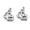 Tarnish Resistant 304 Stainless Steel Pendants, Manual Polishing, Hollow, Dog, Stainless Steel Color, 20x20x3mm, Hole: 6x2.5mm