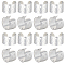 50Pcs Brass Ear Cuff Findings, with Hole and Star Pattern, 925 Sterling Silver Plated, 11x7mm, Hole: 0.9mm