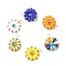 Glass & Lampwork Beaded Pendants, with 304 Stainless Steel, Flower, Mixed Color, 17x14x4mm, Hole: 3mm