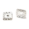 Brass Rhinestone Spacer Beads, Cadmium Free & Lead Free, Square, Crystal, 10x10x3mm, Hole: 2mm