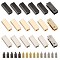 18 Sets 3 Colors Zinc Alloy Ribbon Crimp Ends, Mixed Color, 9x25x7mm, Hole: 2.5mm, 6 sets/color