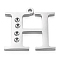 Tarnish Resistant 304 Stainless Steel Letter Pendant Rhinestone Settings, Stainless Steel Color, Letter.H, H: 15x16x1.5mm, Hole: 1.2mm, Fit for 1.6mm rhinestone