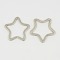 Iron Split Key Rings, Keychain Clasp Findings, Star, Platinum, 34x34mm
