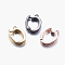 Brass Micro Pave Cubic Zirconia Enhancer Shortener Bails, Hinged Pendant Bails, with Loop, Mixed Color, 15x9x2mm, Hole: 1mm