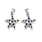 Brass Micro Pave Cubic Zirconia Pendants, Cadmium Free & Lead Free, Starfish, Real 18K Gold Plated, Platinum, 16.5x14x4mm, Hole: 4.5x2.5mm