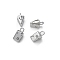 Brass Charms, Cheese, Platinum, 11x6x5mm