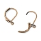 Brass Leverback Earring Findings, with Loop, Lead Free and Cadmium Free, Red Copper, Size: about 10mm wide, 15mm long, hole: 1mm