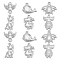 UNICRAFTALE 12pcs 6 Style Animal Pendants 201 Stainless Steel Pendants Owl Charms Eagle Pendants Metal Charms Whale Pendants Earring Pendants Bracelets Charms for DIY Jewelry Making