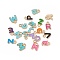 Alloy Pendants, with Enamel, Mixed Color Random Letter Charm, Golden, 10x7~9x1.5mm, Hole: 1.6mm