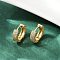 Brass Micro Pave Clear Cubic Zirconia Hoop Earrings, Cadmium Free & Lead Free, Rack Plating, Long-Lasting Plated, Real 18K Gold Plated, 15x4mm