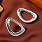 Elegant Alloy Stud Earrings, Silver, Triangle