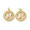 Brass Micro Pave Clear Cubic Zirconia Pendants, Cadmium Free & Lead Free, with Shell and Jump Ring, Real 18K Gold Plated, Butterfly, 20.5x17.5x3.5mm, Hole: 3mm