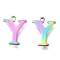 Ion Plating(IP) 304 Stainless Steel Charms, Laser Cut, Alphabet, Rainbow Color, Letter.Y, 12.5x9.5x0.8mm, Hole: 1mm