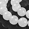 Natural White Jade Bead Strands, Round, White, 8mm, Hole: 1mm, about 46~48pcs/strand, 14.5 inch(36~37cm)