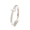 Clear Cubic Zirconia Initial Letter Adjustable Ring, Platinum Brass Jewelry for Women, Cadmium Free & Lead Free, Letter.L, Inner Diameter: 18mm