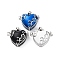 Brass Enamel Locket Pendants, Rack Plating, Long-Lasting Plated, Lead Free & Cadmium Free, Heart Charm, Mixed Color, 18x21x11.5mm, Hole: 5.5x3.5mm, Inner Diameter: 11x14mm