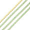Brass Rhinestone Strass Chains, Rhinestone Cup Chain, Imitate Fluorescent Style, Raw(Unplated), Chrysolite, 2x2mm, about 23.62 Feet(7.2m)/Strand