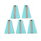 Opaque Resin & Wood Pendants, Trapezoid, Medium Turquoise, 36.8x24.2x3.5mm, Hole: 2mm