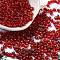 Glass Seed Beads, Silver Lined, Round Hole, Round, FireBrick, 4x3mm, Hole: 1.2mm, 285pcs/20g
