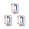 K9 Glass Rhinestone Cabochons, Pointed Back & Back Plated, Rectangle, Crystal, 8x6x3mm
