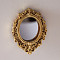 Miniature Retro Embossed Alloy Mirrors, for Dollhouse Wall Decoration, Oval, Gold, 72x55mm
