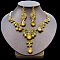 Teardrop Alloy Rhinestone Pendant Necklaces & Stud Earrings Sets, Golden, Citrine, 440mm