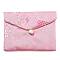 Chinese Style Floral Cloth Jewelry Storage Pouches, with Plastic Button, Rectangle Jewelry Gift Case for Bracelets, Earrings, Rings, Random Pattern, Pink, 8x10x0.3~0.7cm