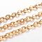 Ion Plating(IP) 304 Stainless Steel Cable Chains, Unwelded, Flat Oval, for Jewelry Making, Golden, 4x3x0.8mm, about 32.8 Feet(10m)/card