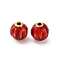 304 Stainless Steel Enamel Beads, Ion Plating(IP), Real 18K Gold Plated, Lantern, Red, 9.5x9mm, Hole: 1.8mm