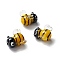 Handmade Lampwork Beads, 3D Bees, Goldenrod, 15.2~16x14.5~16.5x11.2mm, Hole: 1.2~1.4mm
