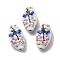 Handmade Lampwork Beads, Oval with Dragonfly, Light Green, 27.5x15.5x8.5mm, Hole: 2.5mm