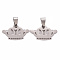 Non-Tarnish 201 Stainless Steel Pendants, Laser Cut, Crown, Stainless Steel Color, 15x25x1mm, Hole: 8x4.5mm