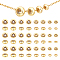 40Pcs 4 Styles Brass Beads, with Silicone, Rondelle, Real 18K Gold Plated, 5~8x2~4mm, Hole: 1.2~2mm, 10pcs/style