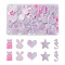 60Pcs 5 Style Opaque Resin Cabochons, Mixed Shapes, Lilac, 12pcs/style