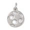 304 Stainless Steel Charms, with Jump Ring, Laser Cut, Football Charm, Stainless Steel Color, 14.5x12x1mm, Hole: 3mm