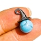 Synthetic Turquoise Pendants, Hat, 40x10mm