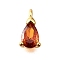 Brass Micro Pave Cubic Zirconia Pendants, Cadmium Free & Nickel Free & Lead Free, Teardrop Charms, Real 18K Gold Plated, Coral, 9.5x5x4mm, Hole: 1.4mm