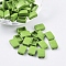 Spray Painted Alloy Multi-Strand Links, For Tile Elastic Bracelets Making, Rectangle, Lime Green, 11.3x8x4mm, Hole: 0.8mm