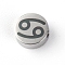 304 Stainless Steel Beads, Twelve Constellations, Stainless Steel Color, Cancer, 8x3mm, Hole: 2mm