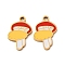 304 Stainless Steel Pendants, with Enamel, Ion Plating(IP), Mushrooom, Golden, Red, 15x9.5x1.5mm