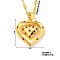 Brass Pave Cubic Zirconia Hollow Double Heart Pendant Necklace, for Women, Golden, Red, 15.75 inch(40cm)