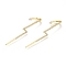 Brass Micro Pave Cubic Zirconia Ear Wrap Crawler Hook Earrings, with Ear Nuts, Lightning Bolt, Clear, Real 18K Gold Plated, 64~65x7.5mm, Pin: 1.8mm