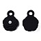 Spray Painted Alloy Charms, with ABS Plastic Imitation Pearl Beads, Cadmium Free & Nickel Free & Lead Free, Flower, Black, 14x10x4.5mm, Hole: 2mm