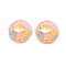 Ocean Theme Flat Round Resin Cabochons, Fish, 33.5~34.5x9~11.5mm