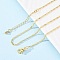 Brass Link Chain Necklaces for Women, With 304 Stainless Steel Lobster Clasp, Rack Plating, Lead Free & Cadmium Free, Long-Lasting Plated, Real 18K Gold Plated, 17.72 inch(45cm)