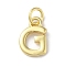 Rack Plating Brass Charms, Cadmium Free & Lead Free, Long-Lasting Plated, Real 18K Gold Plated, Letter G, 11.5x7.5x1.5mm, Hole: 3.2mm