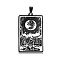 201 Stainless Steel Pendants, Laser Engraved Pattern, Tarot Card Pendants, Gunmetal, The Moon XVIII, 40x24x1mm, Hole: 8x4mm