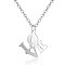 Tarnish Resistant 201 Stainless Steel Pendants Necklaces, Word Love, Stainless Steel Color, 16.3 inch(40cm)x1mm