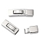 Tarnish Resistant 304 Stainless Steel Bayonet Clasps, Rectangle, Stainless Steel Color, 25x7x6mm, Hole: 3x5mm
