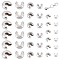 180Pcs 3 Style 304 Stainless Steel Crimp Beads Covers, Stainless Steel Color, 4~8.2x3.5~7x2.5~4mm, Hole: 1.4~2.5mm, 60pcs/style